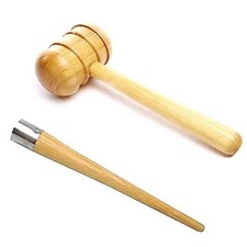Wooden Cricket Bat Grip Cone with Wooden BAT Mallet Combo Pack