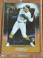 2025 Topps Update Nick Kurtz Night Terrors RC Gold Foil 37/50 Athletics SSP #/50