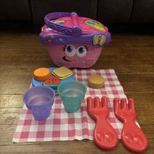 LeapFrog Shapess and Sharing Picnic Basket Pink 10 piece set sound works . B9