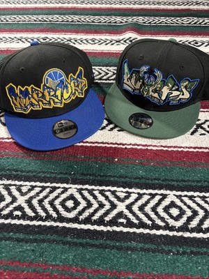 Warriors And Bucks New Era 9fifty Graffiti Spell Out Snapback Hat Youth