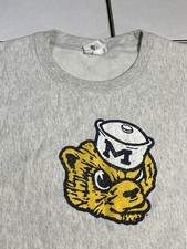 vtg Champion Reverse Weave Michigan Wolverines Mens 2XL Gray Sweatshirt Crewneck