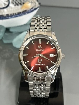 Rado Golden Horse Automatic Red Dial Men's Wristwatch Elegant Style