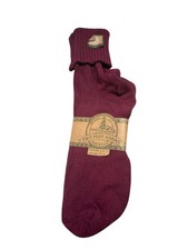 Vintage Ribbed Cuff Ankle Slouch Socks Ribbed Scrunch NOS Burgundy 9-11