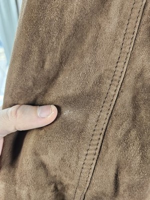 Massimo Dutti Goat Suede Overshirt Men's Medium Quilted Leather