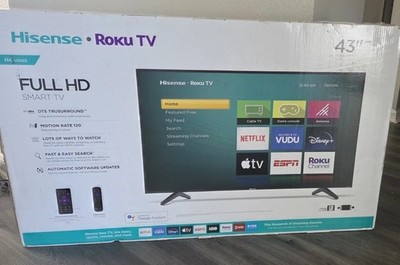 Hisense Roku TV H4 Series 43'' LED 1080p Smart TV, 120Hz, Wi-Fi, Black