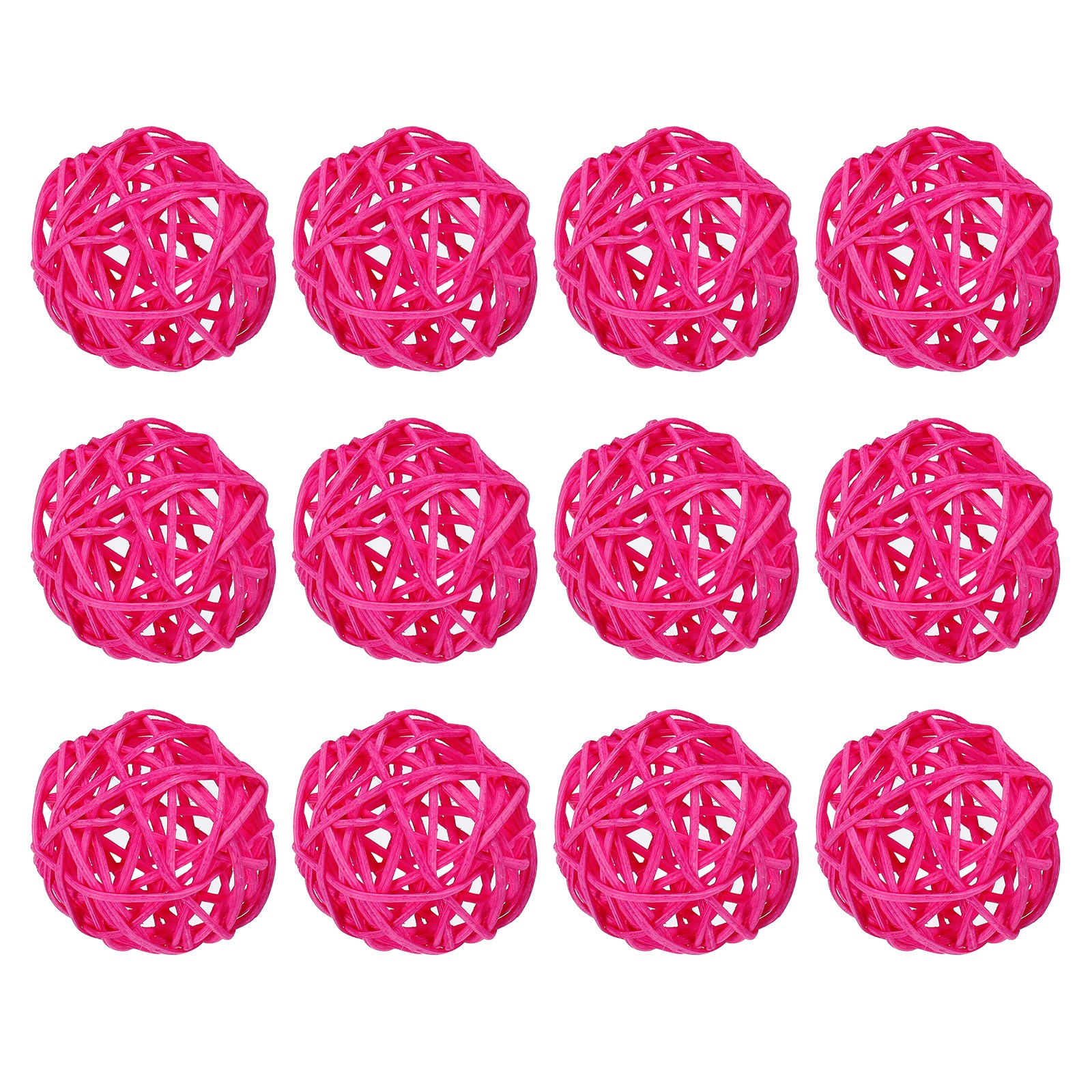 12 Pcs Wicker Rattan Balls 2In for Vase Fillers Party Decorative Rose