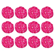 12 Pcs Wicker Rattan Balls 2In for Vase Fillers Party Decorative Rose