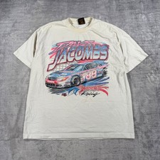 Dave Jacombs Shirt Mens XL White Vintage Douvle Sided 88 Speedy Racing Nascar