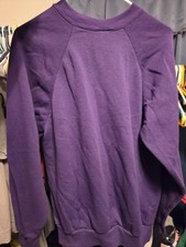 Vintage 90s Tultex Purple Blank Super Weight Sweatshirt Crewneck Made In USA