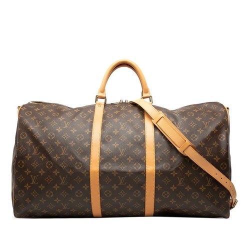 Louis Vuitton Monogram Keepall Bandouliere 60 Boston Bag M41412 Brown Used