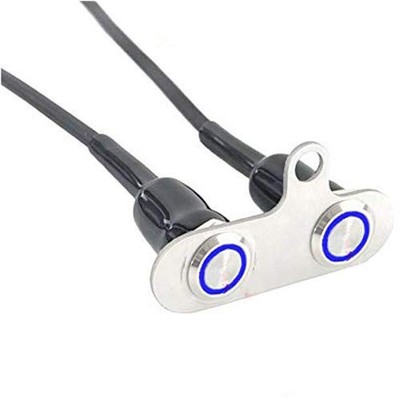 Stainless Steel LED Motorcycle Switch ONOFF Handlebar Mount DC 12V DBule