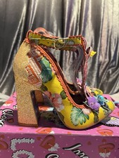Irregular Choice Size 5 Orange Glitter “Liebe” Flamingo Heels With Box