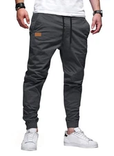 Mens Casual Joggers Pants - Cotton Drawstring Chino Cargo Pants Hiking Outdoo...