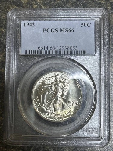 1942 P Half Dollars Liberty Walking PCGS MS-66