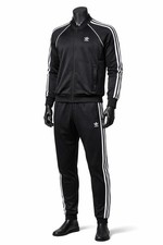 Adidas Originals Black Tracksuit Set Jacket  Pants  Three Stripes  Unisex M