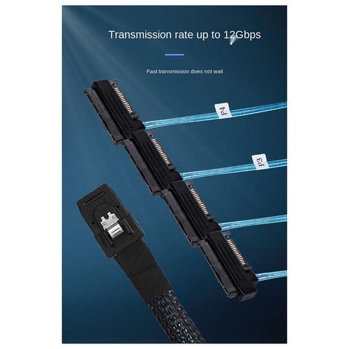 Câble de Données pour Disque Dur Sas Sff-8087 Vers 4 Sff-8482 pour Carte R4072 - Afbeelding 6 van 8