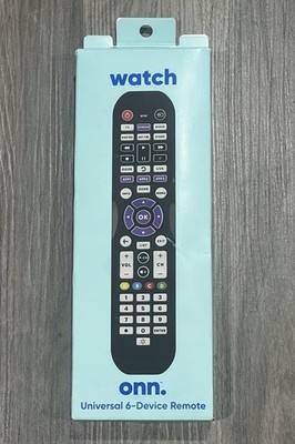 onn Universal 6-Device Remote Control Backlit Buttons TV DVD Blu-ray Soundbar