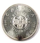 1964 Canada 1 dollar Charlottetown Qubec Circulated  World Coin KM#