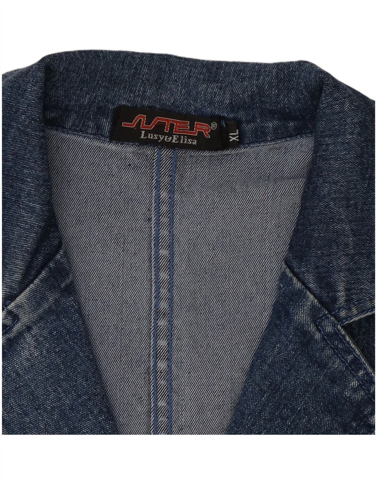 АСТЕР женщин джинсовой ткани 3 кнопки Blazer куртка Великобритании 18 XL синий хлопок AP16 - Изображение 3 из 3