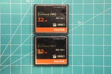 Sandisk Extreme Pro 32gb CompactFlash UDMA 7 160mb/s Pair lot of 2