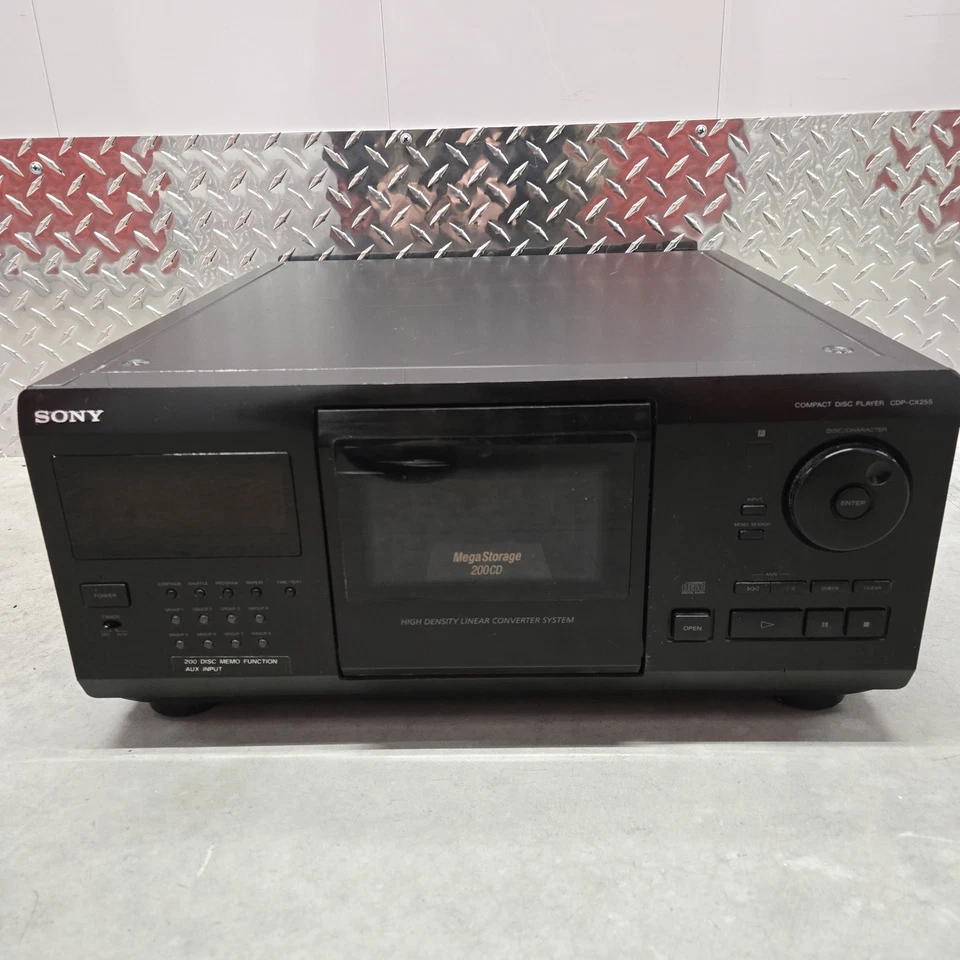 Sony CDP-CX255 200 Disc Mega Speicher CD Player Disc Wechsler ohne Fernbedienung getestet