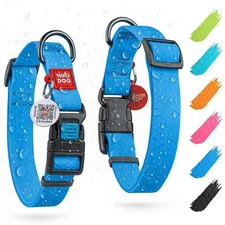 Waterproof Dog Collar with Metal Clasp QR Tag for Small Medium Large Dogs