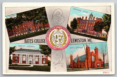 Bates College Four Pics Multi View Amore Batesina Lewiston ME Postcard W17