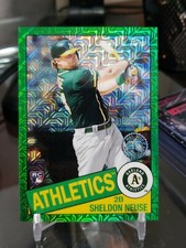 2020 Topps Chrome 1985 Green Mojo Refractor Sheldon Neuse Rookie #68/99