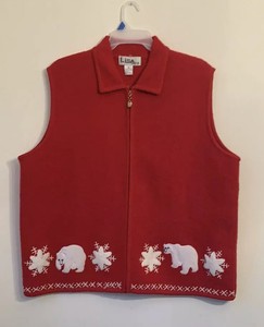 Polar-Bear-Vest-Lisa-International-Size-3X-Red-Full-Zip-Boiled-Wool-Christmas