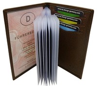 Buffalo Leather Id And Credit Card Holder Mj-design-germany In 3 Different Brown Buffalo Leather Id And Credit Card Holder Mj-design-germany In 3 Different Brown