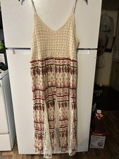 Vintage Style Sun Dress With Lace No Size Tag So Added Measurements To Photos