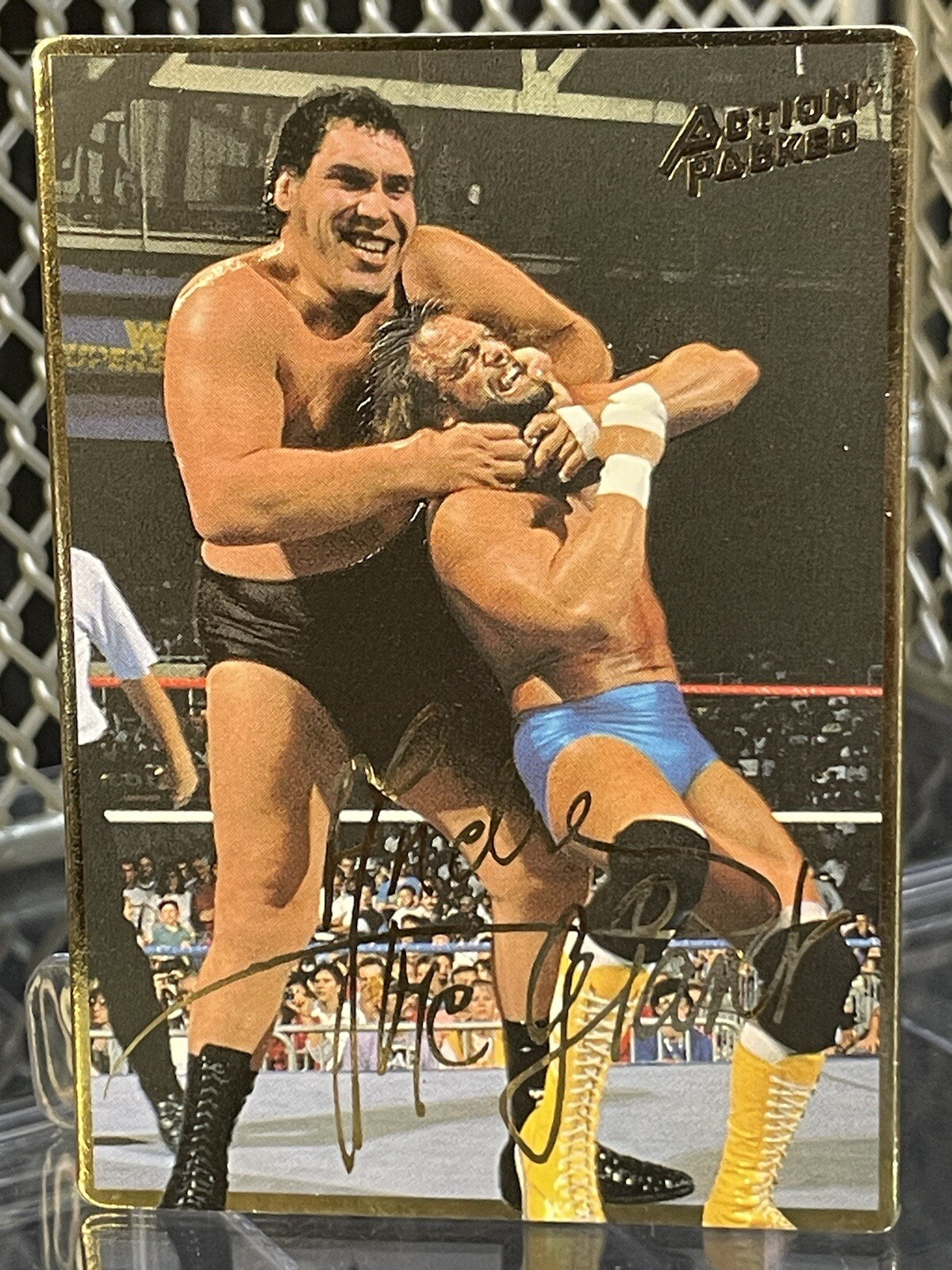 1994 Action Packed Andre The Giant Wrestling Card #26 wwf Gold Border Legend NWA