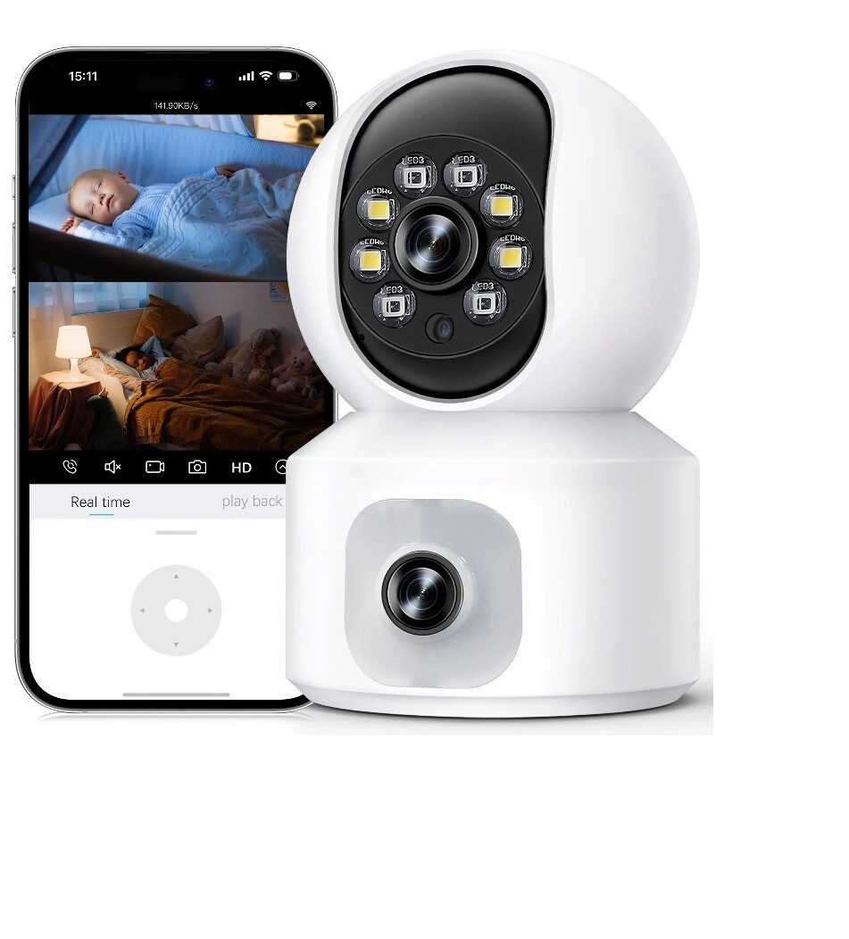 Baby Monitor with Dual Cameras, 2K HD Wifi Camera Used/ Untested-image