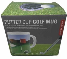 Kikkerland Putter Cup Golf Mug with Putter Pen Ball-NEW WITH BOX
