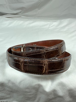 RALPH LAUREN American brown alligator sterling buckle and  display picture 1