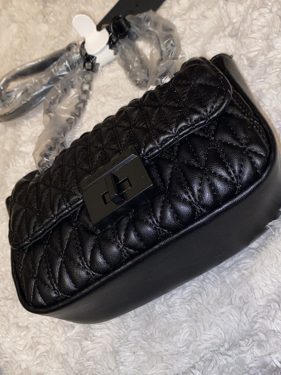 Kendall And Kylie Designer Black Purse w/Black Metal Twist