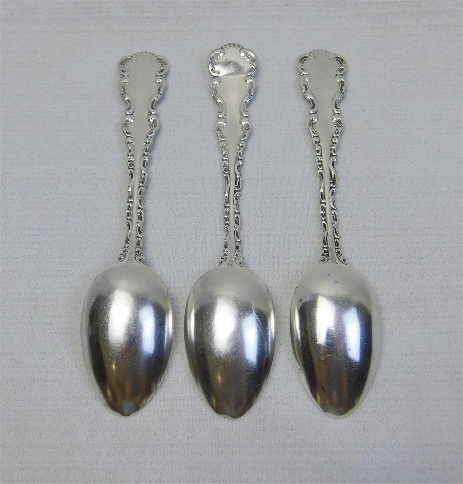 3 cucharaditas antiguas Gorham de plata esterlina LOUIS XV 1891 con monograma 5,75" 59 g Foto 2 de 4