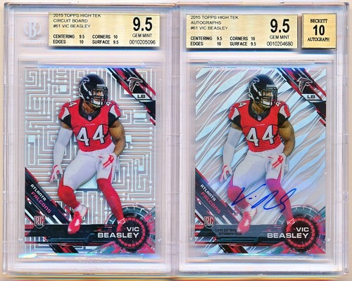 (2) 2015 Topps High Tek Vic Beasley Circuit Board SP + Auto RC #61 BGS 9,5/10