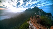 Landscape nature mountains clouds china asia great wall Custom Gaming Mat Desk
