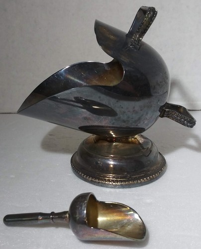 English Silver Plated Sugar Scuttle & Shovel Set - Picture 5 of 9