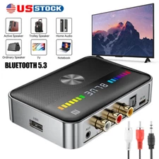 NFC Bluetooth 5.3 Wireless Audio Transmitter Receiver HiFi Music Adapter AUX RCA