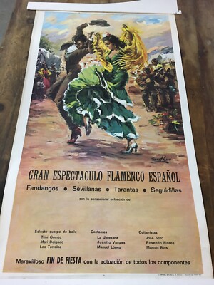 1975 Werbeplakat GROSSE SPANISCHE FLAMENCO TANZSPEKTAKEL - Original