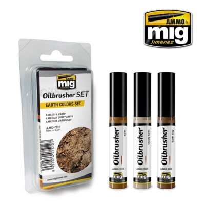 Mig Ammo #7512 Earth Colors OILBRUSHER SET