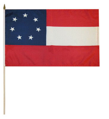 3 Pack 1st First National 7 Star 100D 12''x18'' Stick Flag 30'' Wood Staff