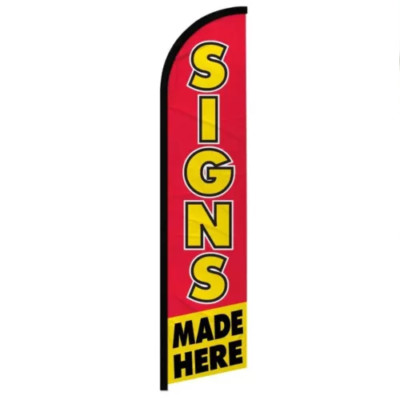 Signs Made Here Windless Advertising Banner Flag for Custom Banner Businesses