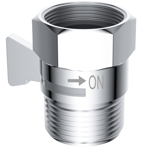 Shower Head Flow Control Valve G1/2 Brass Shut-off Valve with Metal Handle Lever - Picture 16 of 29