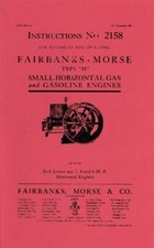 Fairbanks Morse Type H # 2158 Jack Jr & 2 4 6 HP Gas Engine Motor Book Manual 
