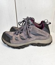 Columbia Crestwood Gray Purple Waterproof Lace Up Hiking Shoes - Womens Size 7