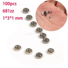 100pc 681ZZ  1x3x1mm Miniature Mini Ball Bearings Metal Open Micro Bearing New