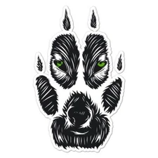 Wolf Track Print, Vinyl Decal Sticker, Indoor Outdoor, 3 Sizes, #8026